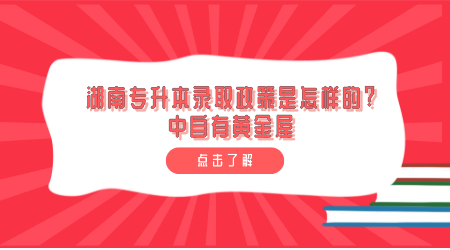 湖南專(zhuān)升本錄取政策是怎樣的