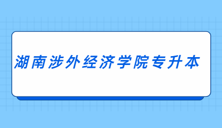 湖南涉外經濟學院專升本