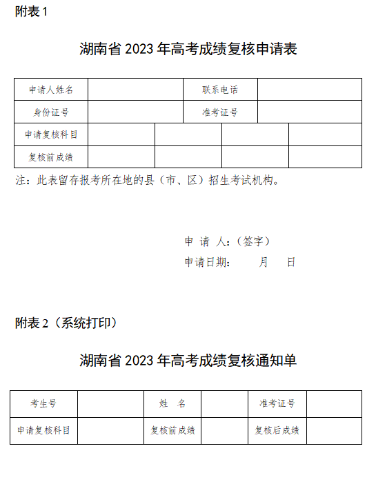 關(guān)于印發(fā)《湖南省2023年普通高等學(xué)校招生全國統(tǒng)一考試成績復(fù)核實施辦法》的通知